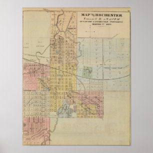 Poster Mapa de Rochester, Minnesota
