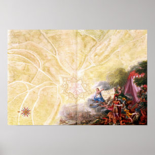 Póster Mapa de Rocroi, 'de Atlas de Louis XIV'