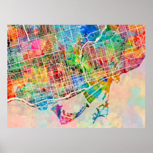Poster Mapa de ruas da cidade de Toronto