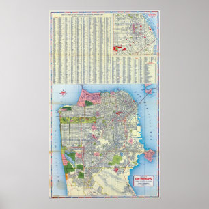 Póster Mapa de ruas de San Francisco