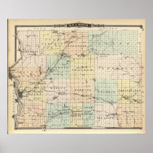 Póster Mapa de Ruas do Condado de Croix