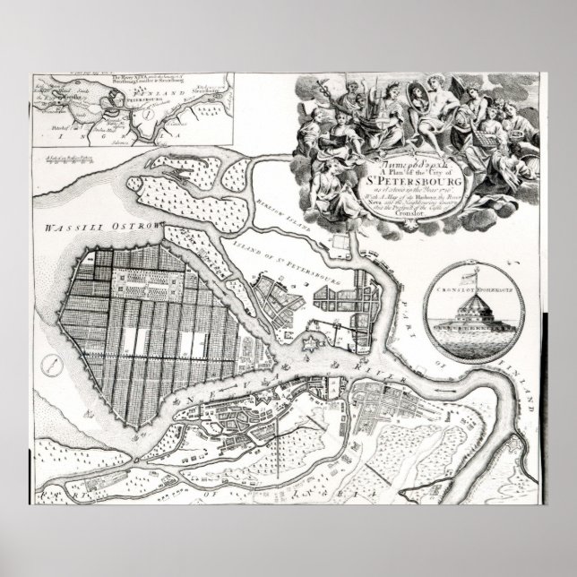 Póster Mapa de Ruas.Petersburgo (Frente)