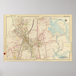 Poster Mapa de Rye, New York