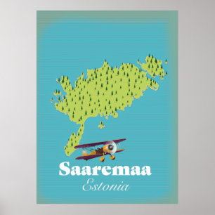Poster Mapa de Saaremaa Estônia 