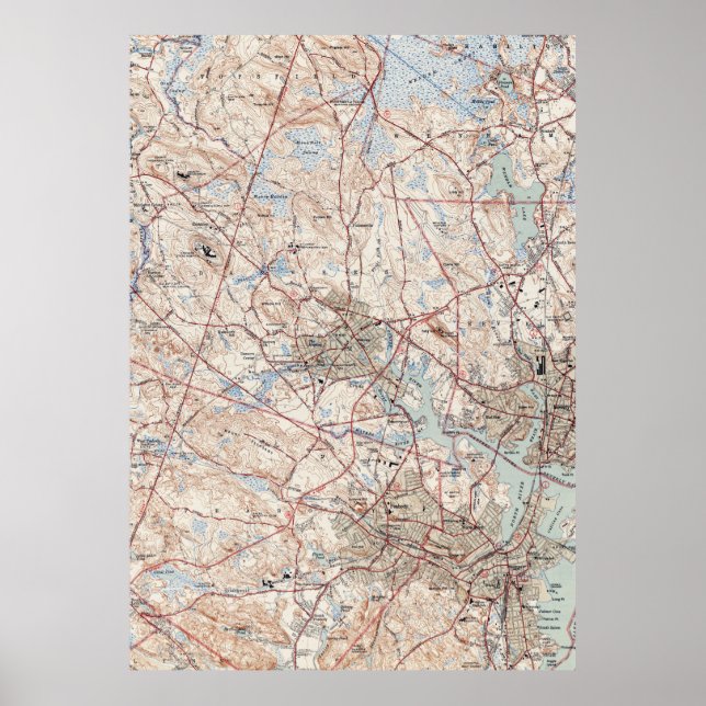 Póster Mapa de Salem Massachusetts (1942) (Frente)