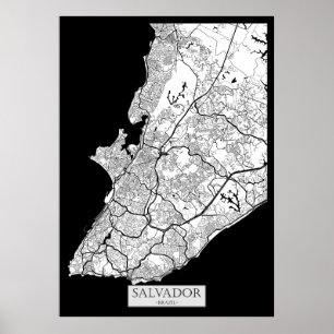 Poster Mapa de Salvador Brasil