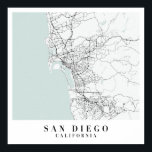 Poster Mapa de San Diego California Blue Water Street<br><div class="desc">Mapa de San Diego California Blue Water Street</div>