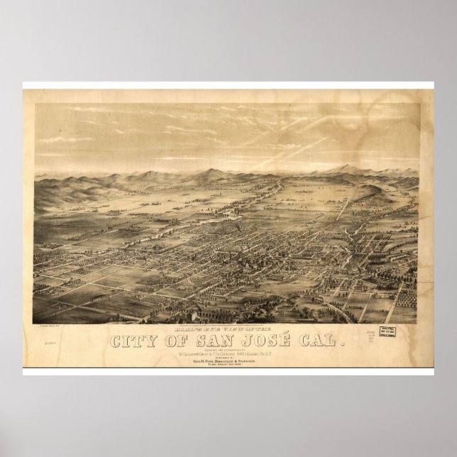 Póster Mapa de San José, 1869 (Frente)