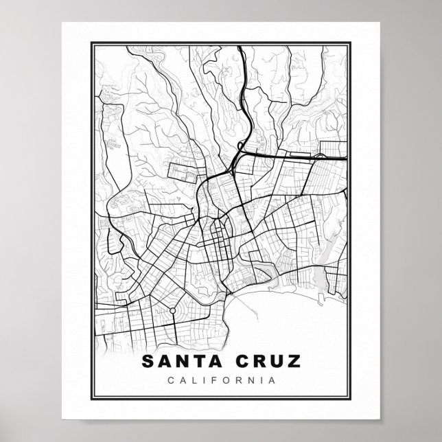 Poster Mapa de Santa Cruz (Frente)