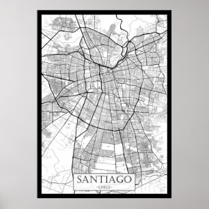 Poster Mapa de Santiago Chile