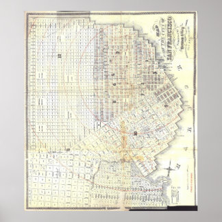 Poster Mapa de São Francisco em 1862