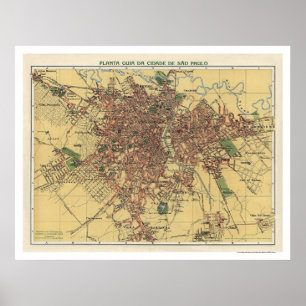 Póster Mapa de São Paulo por Cococi 1913