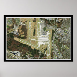 Poster Mapa de Satélite do Aeroporto Internacional de Was