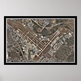 Poster Mapa de Satélite do Aeroporto Texas do Aeroporto d