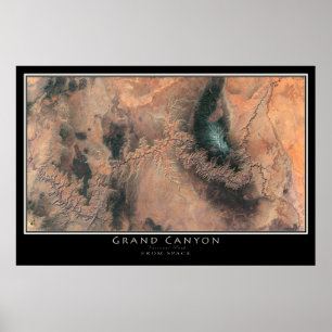 Póster Mapa de Satélite do Grand Canyon National Park