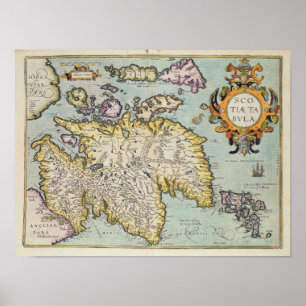 Poster Mapa de Scotland   Miliaria Scotia