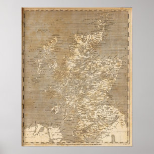 Póster Mapa de Scotland por Arrowsmith