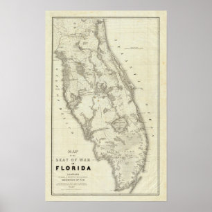 Póster Mapa de Seat da guerra em Florida