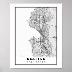 Poster Mapa de Seattle