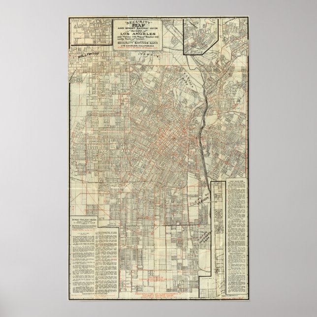 Póster Mapa de segurança e Caminhos de ferro da Rua em Lo (Frente)