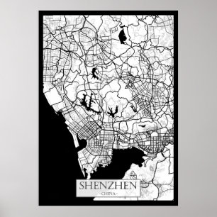 Poster Mapa de Shenzhen China