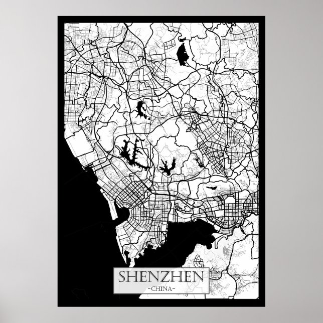Poster Mapa de Shenzhen China (Frente)