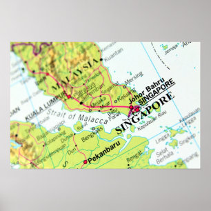Poster Mapa de Singapura