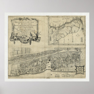 Poster Mapa de St. Augustine Flórida (1764)