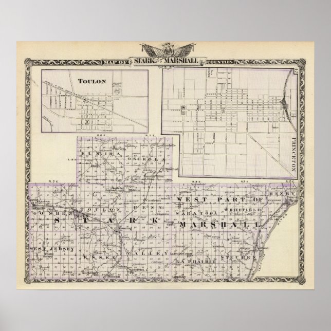 Póster Mapa de Stark e parte oeste de Marshall (Frente)