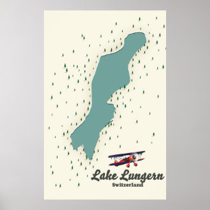 Poster Mapa de Suiças do Lago Lungern