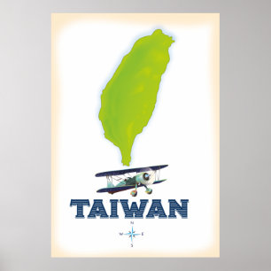 Poster Mapa de Taiwan