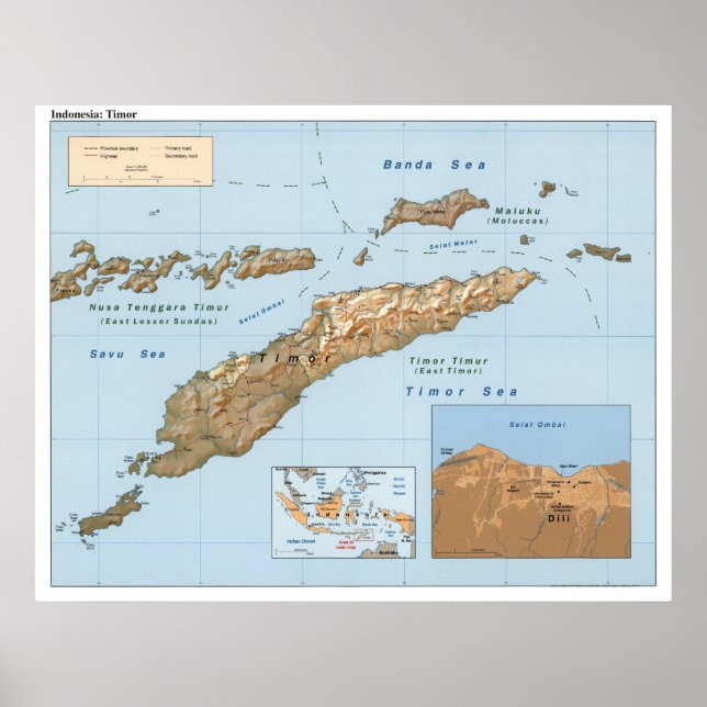 Poster Mapa de Timor Indonésia 1999 (Frente)
