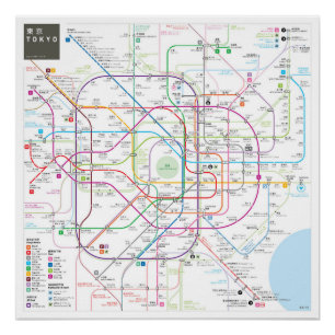 Póster Mapa de Tokyo INAT