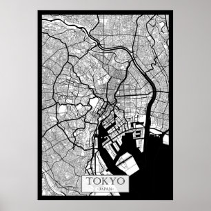 Poster Mapa de Tóquio Japão