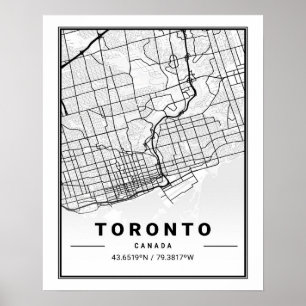 Poster Mapa de Toronto Ontario Canada Viagem City