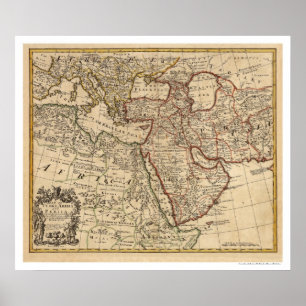 Poster Mapa de Turquia Persia Arábia - 1721