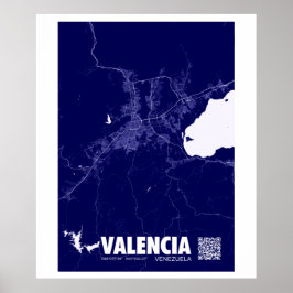 Poster Mapa de Valência - Venezuela - Mapa da Cidade do V