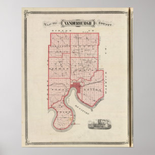 Póster Mapa de Vanderburgh County