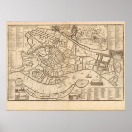 Poster Mapa de Veneza por Nicolas de Fer 1725