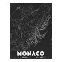 Mapa de Viagem Antigo de Mônaco