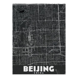 Póster Mapa de Viagem Antigo de Pequim China