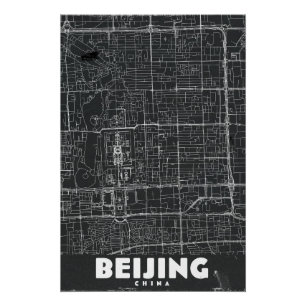 Póster Mapa de Viagem Antigo de Pequim China