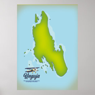 Poster Mapa de viagem da ilha Unguja