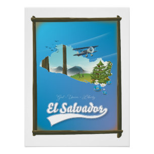 Póster Mapa de viagem de El Salvador