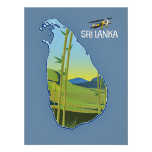 Póster Mapa de viagem do Sri Lanka