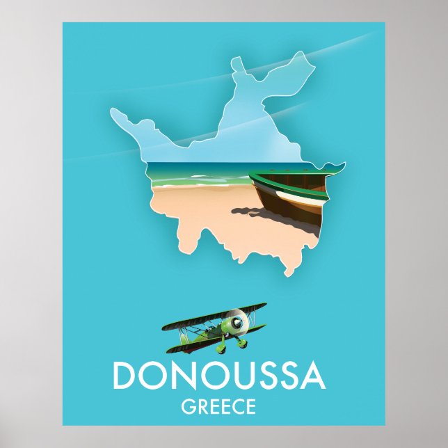 Poster Mapa de viagem Donoussa Grécia (Frente)
