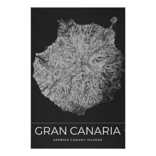 Póster Mapa de viagem retrô da Gran Canaria