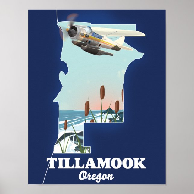 Poster Mapa de viagem Tillamook Oregon (Frente)