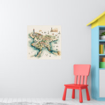 Mapa de Viagens aquarela