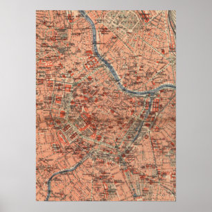Póster Mapa de Viena da Áustria (1920)